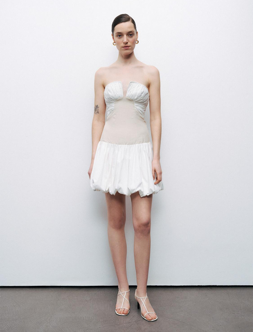 Straplez Mini Elbise