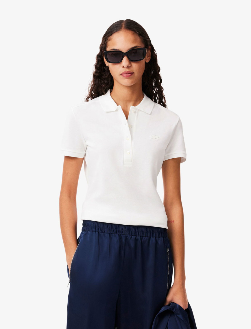 Lacoste L.12.D Kadın Slim Fit Beyaz Polo Lacoste L.12.D Kadın Slim Fit Beyaz Polo