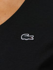Lacoste Kadın Slim Fit V Yaka Siyah T-Shirt