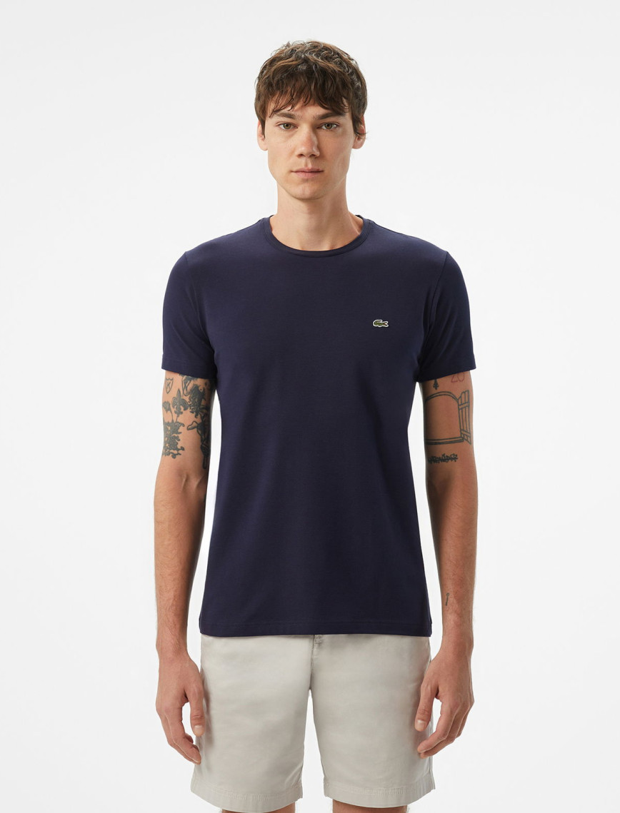 Lacoste Erkek Slim Fit Bisiklet Yaka Beyaz T-Shirt Lacoste Erkek Slim Fit Bisiklet Yaka Beyaz T-Shirt
