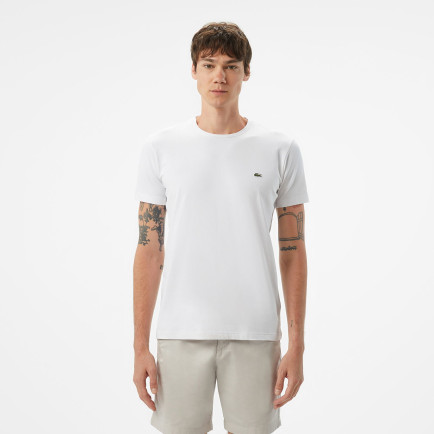 Lacoste Erkek Slim Fit Bisiklet Yaka Beyaz T-Shirt Lacoste Erkek Slim Fit Bisiklet Yaka Beyaz T-Shirt