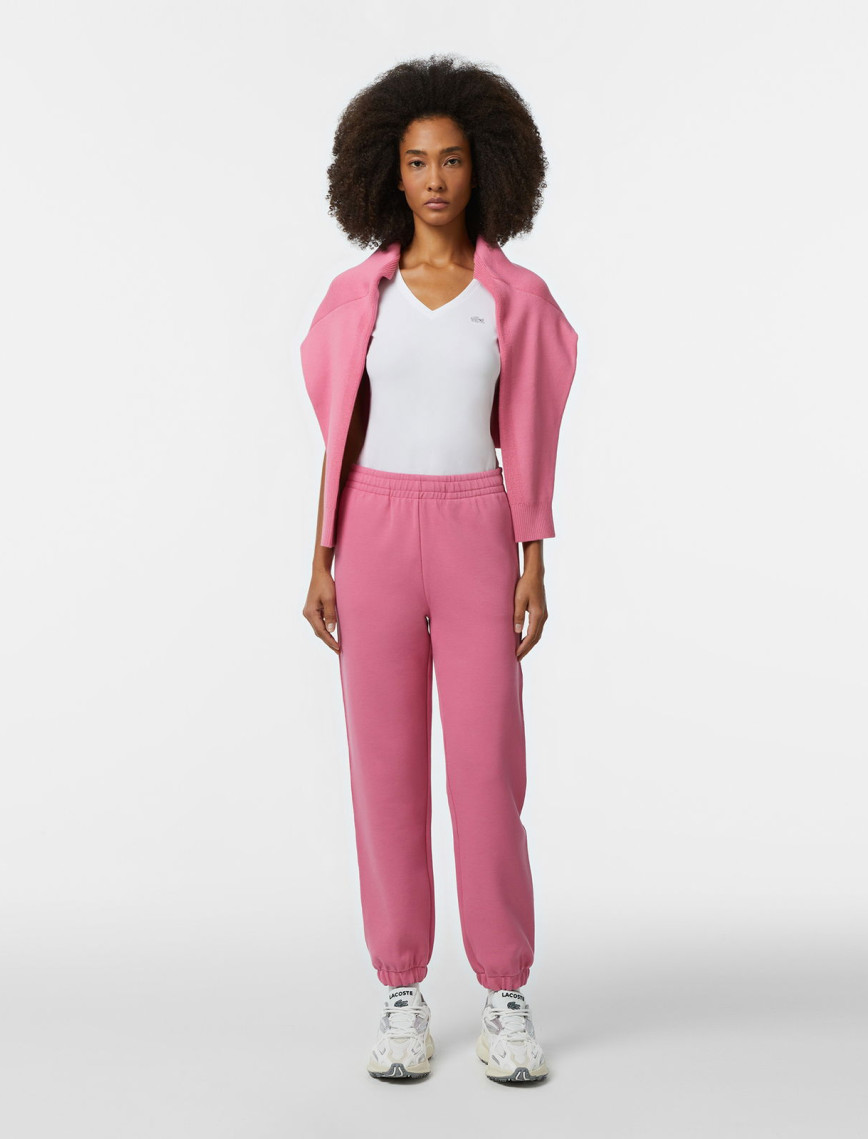 Lacoste Kadın Slim Fit V Yaka Beyaz T-Shirt