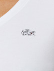 Lacoste Kadın Slim Fit V Yaka Beyaz T-Shirt