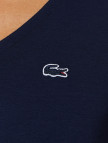 Lacoste Kadın Slim Fit V Yaka Lacivert T-Shirt