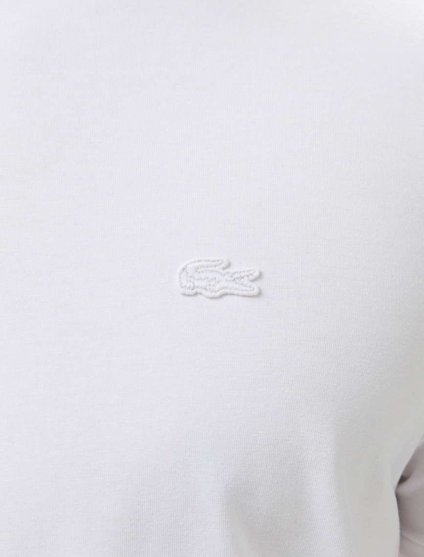 Lacoste Erkek Slim Fit Bisiklet Yaka Beyaz T-Shirt Lacoste Erkek Slim Fit Bisiklet Yaka Beyaz T-Shirt