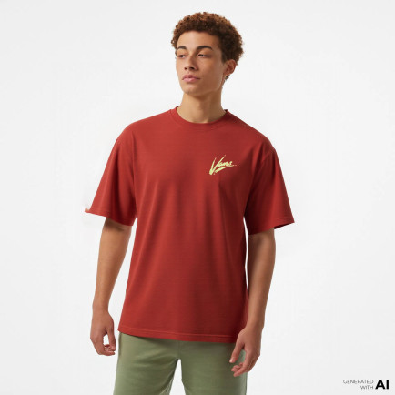 Vans Brush Script Loose Ss Erkek Kırmızı T-Shirt Vans Brush Script Loose Ss Erkek Kırmızı T-Shirt
