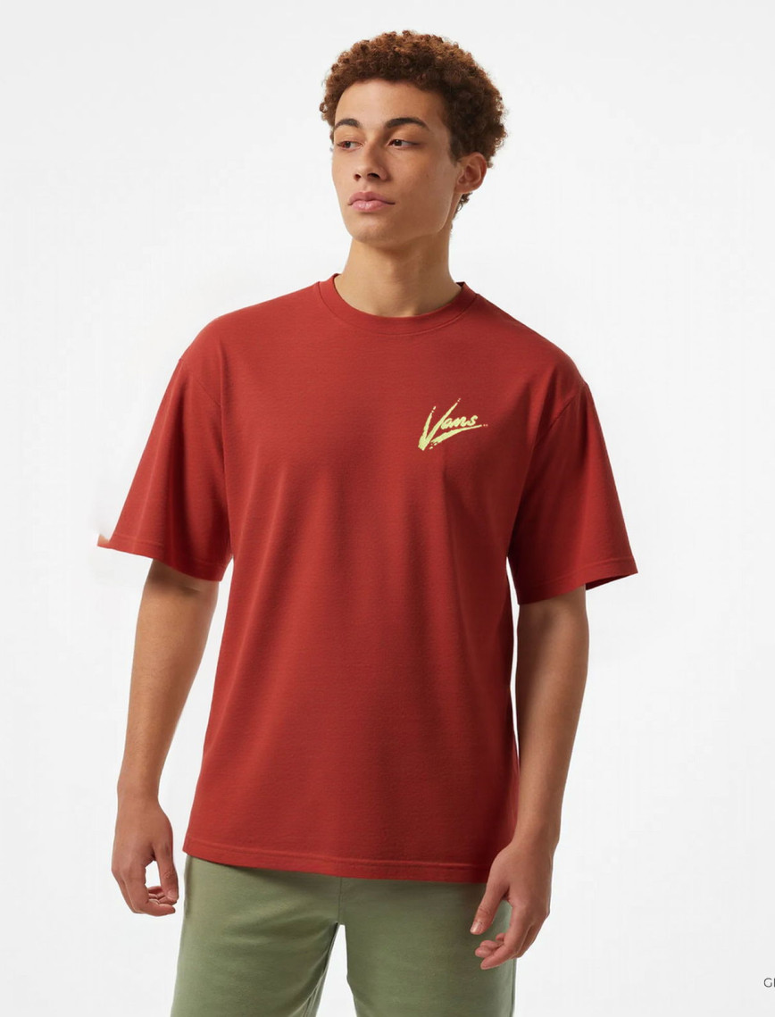 Vans Brush Script Loose Ss Erkek Kırmızı T-Shirt Vans Brush Script Loose Ss Erkek Kırmızı T-Shirt