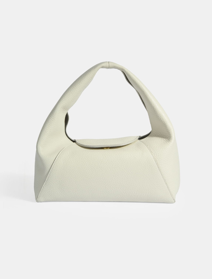 Kadın Beyaz Logo Baskılı Deri El Çantası Kadın Beyaz Logo Baskılı Deri El Çantası