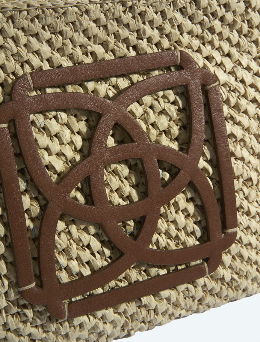 Kadın Bej Deri Detaylı Hasır El Çantası Kadın Bej Deri Detaylı Hasır El Çantası