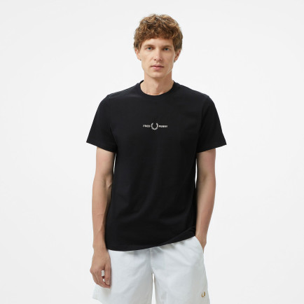 Fred Perry Embroidered Erkek Siyah T-Shirt Fred Perry Embroidered Erkek Siyah T-Shirt