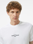 Fred Perry Embroidered Erkek Beyaz T-Shirt Fred Perry Embroidered Erkek Beyaz T-Shirt