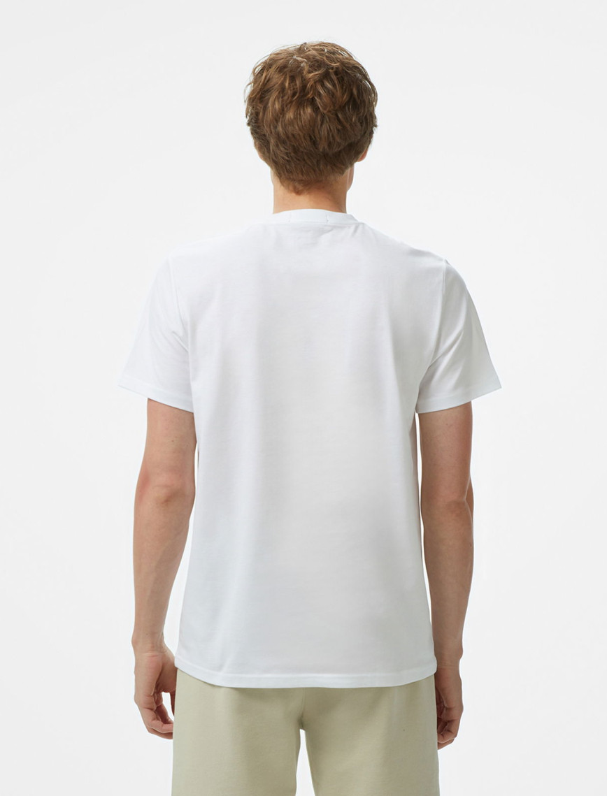 Fred Perry Embroidered Erkek Beyaz T-Shirt Fred Perry Embroidered Erkek Beyaz T-Shirt