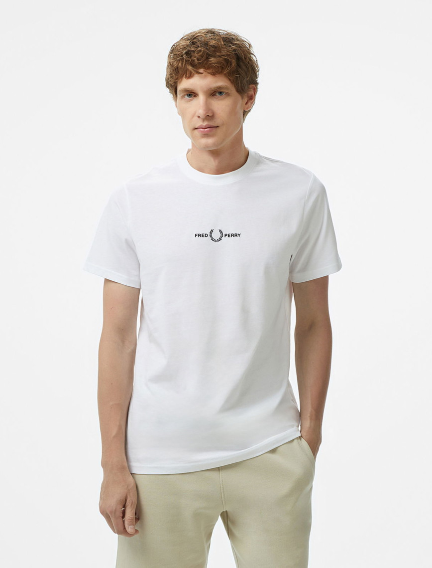 Fred Perry Embroidered Erkek Siyah T-Shirt Fred Perry Embroidered Erkek Siyah T-Shirt