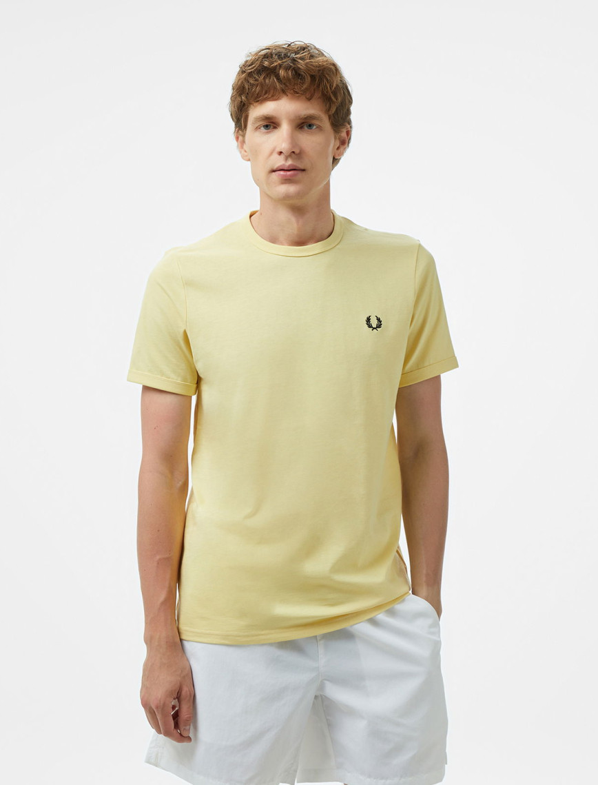 Fred Perry Ringer Erkek Bej T-Shirt Fred Perry Ringer Erkek Bej T-Shirt
