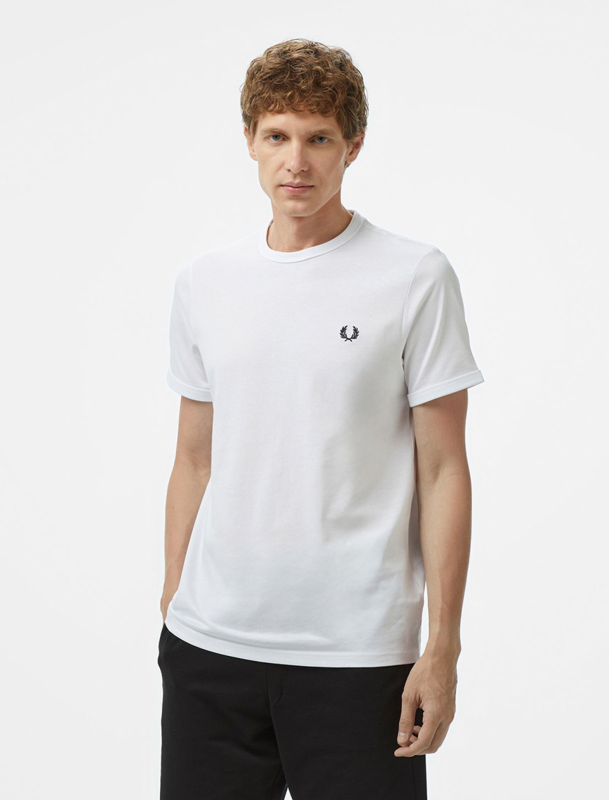 Fred Perry Ringer Erkek Bej T-Shirt Fred Perry Ringer Erkek Bej T-Shirt