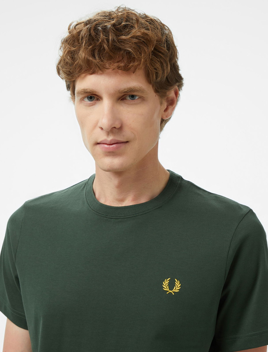Fred Perry Crew Neck Erkek Yeşil T-Shirt Fred Perry Crew Neck Erkek Yeşil T-Shirt