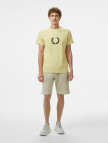 Fred Perry Flocked Laurel Wreath Gra Erkek Sarı T-Shirt Fred Perry Flocked Laurel Wreath Gra Erkek Sarı T-Shirt