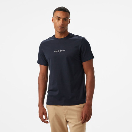 Fred Perry Embroidered Erkek Lacivert T-Shirt Fred Perry Embroidered Erkek Lacivert T-Shirt