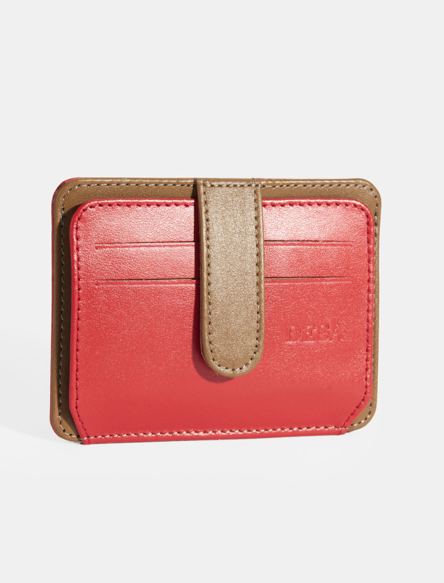 Kadın Kırmızı Deri Kartlık Kadın Kırmızı Deri Kartlık