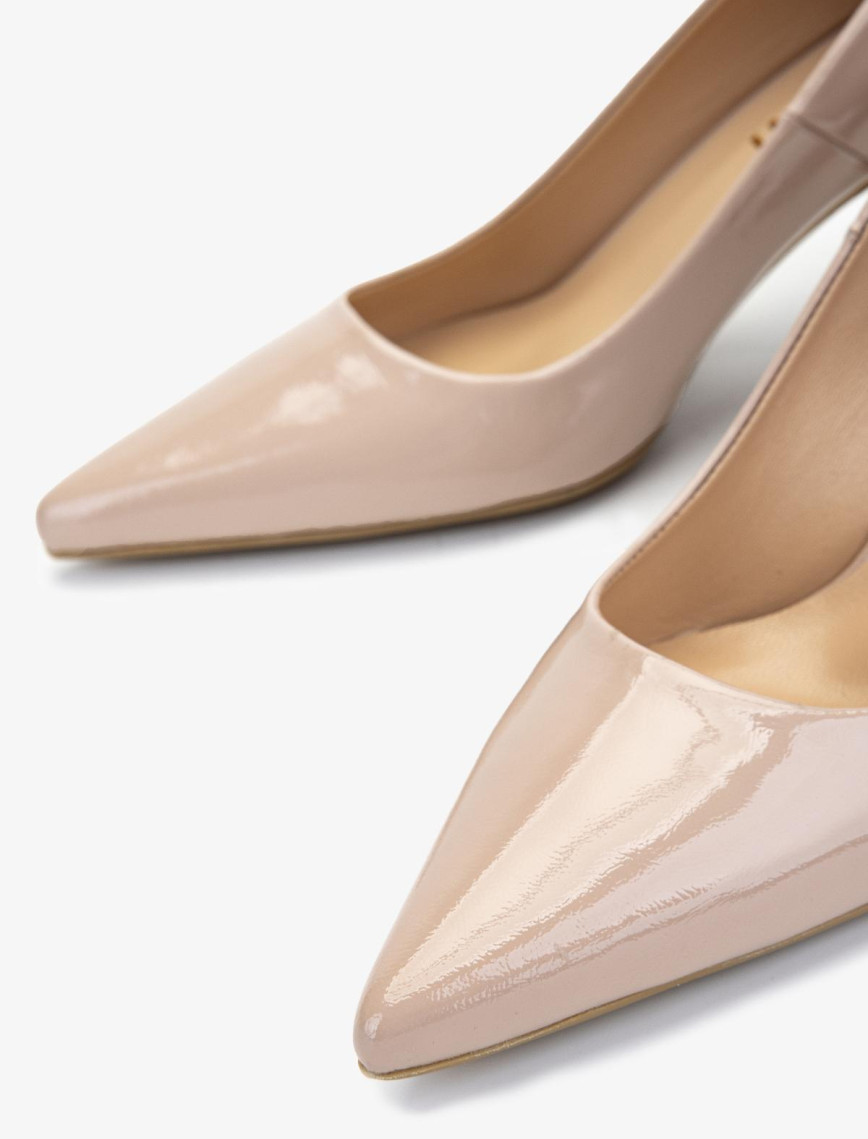 Valmenti Kadın Hakiki Deri Bej Topuklu Ayakkabı