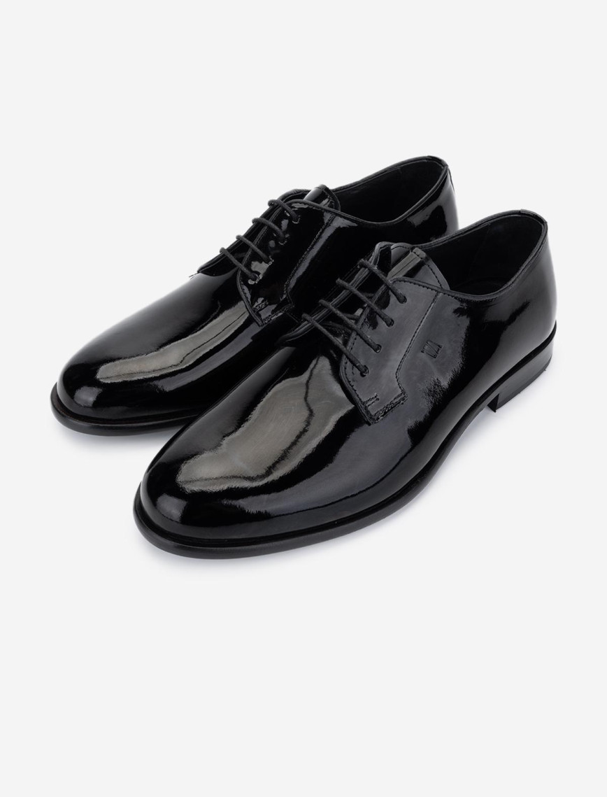 Valmenti Erkek Hakiki Deri Siyah Rugan Klasik Ayakkabı