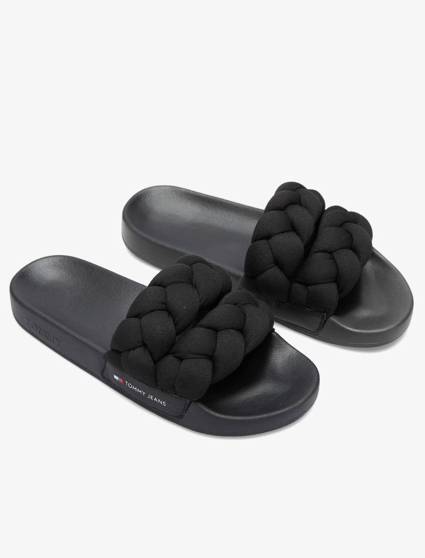 Tommy Hilfiger Braided Strap Kadın Siyah Terlik