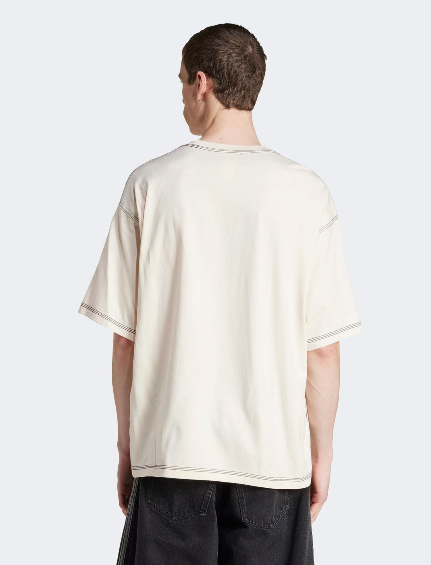 adidas Trefoil Essentials Erkek Beyaz Oversize T-Shirt adidas Trefoil Essentials Erkek Beyaz Oversize T-Shirt
