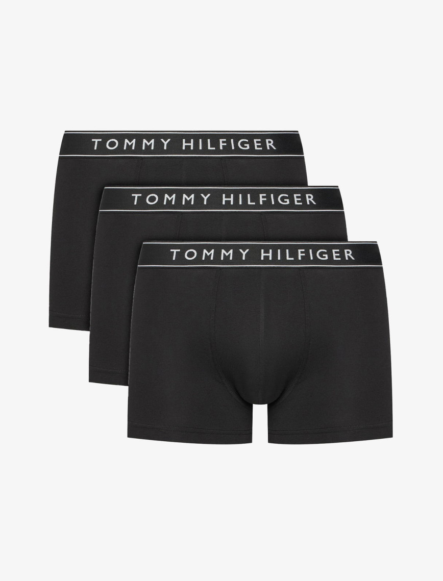 Tommy Hilfiger Bel Lastikli Logolu Erkek Siyah 3'lü Boxer Tommy Hilfiger Bel Lastikli Logolu Erkek Siyah 3'lü Boxer