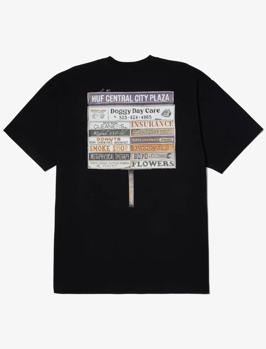 Huf Plaza Erkek Siyah T-Shirt Huf Plaza Erkek Siyah T-Shirt