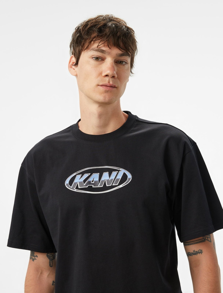 Karl Kani Woven Signature Chrome Logo Erkek Siyah T-Shirt