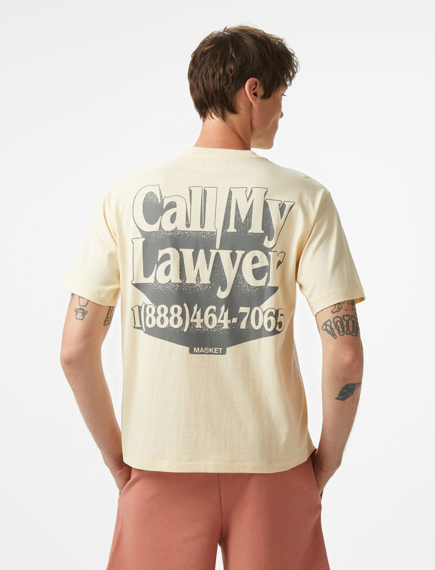 The Market 'Call My Lawyer' Erkek Bej T-Shirt The Market 'Call My Lawyer' Erkek Bej T-Shirt
