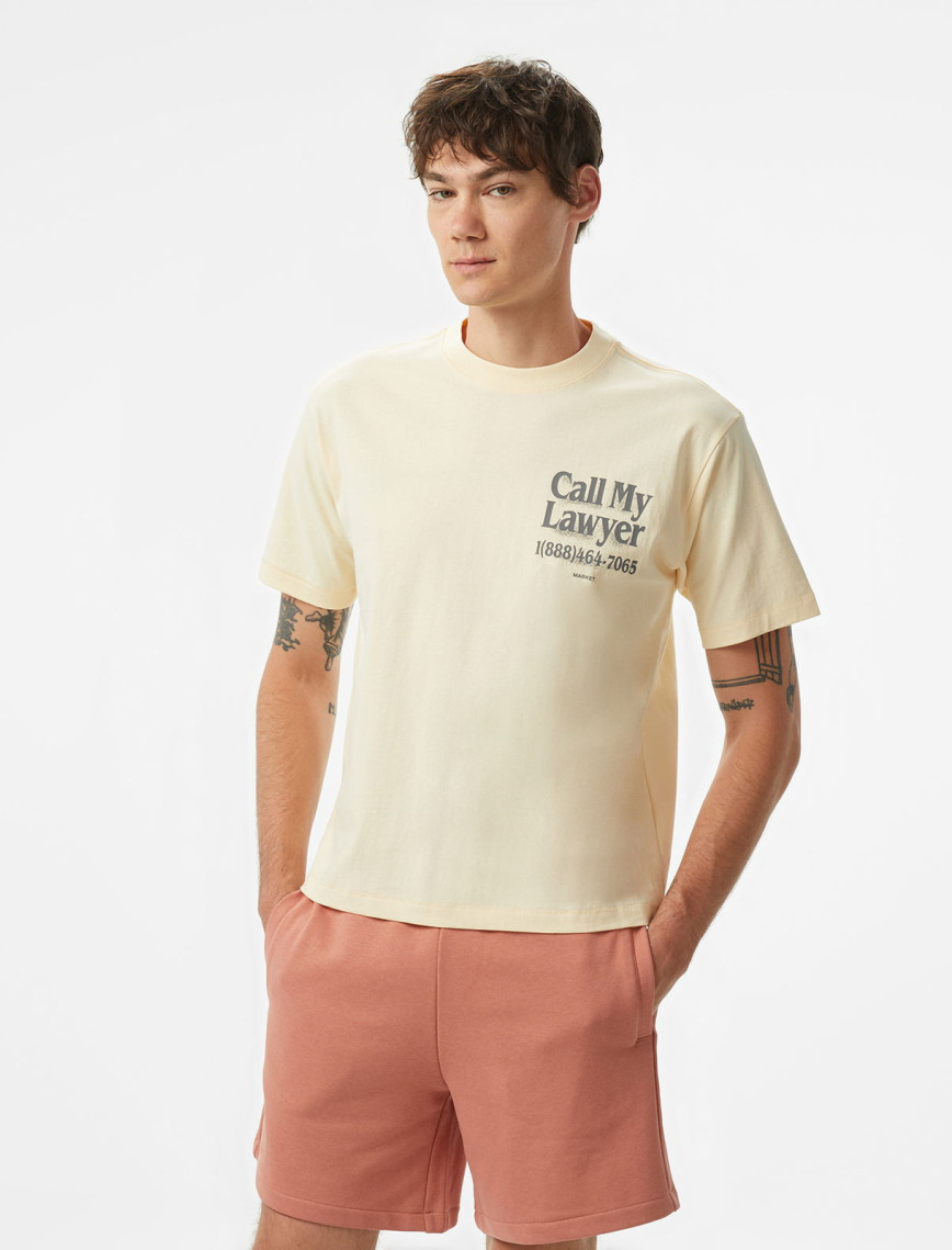 The Market 'Call My Lawyer' Erkek Bej T-Shirt The Market 'Call My Lawyer' Erkek Bej T-Shirt