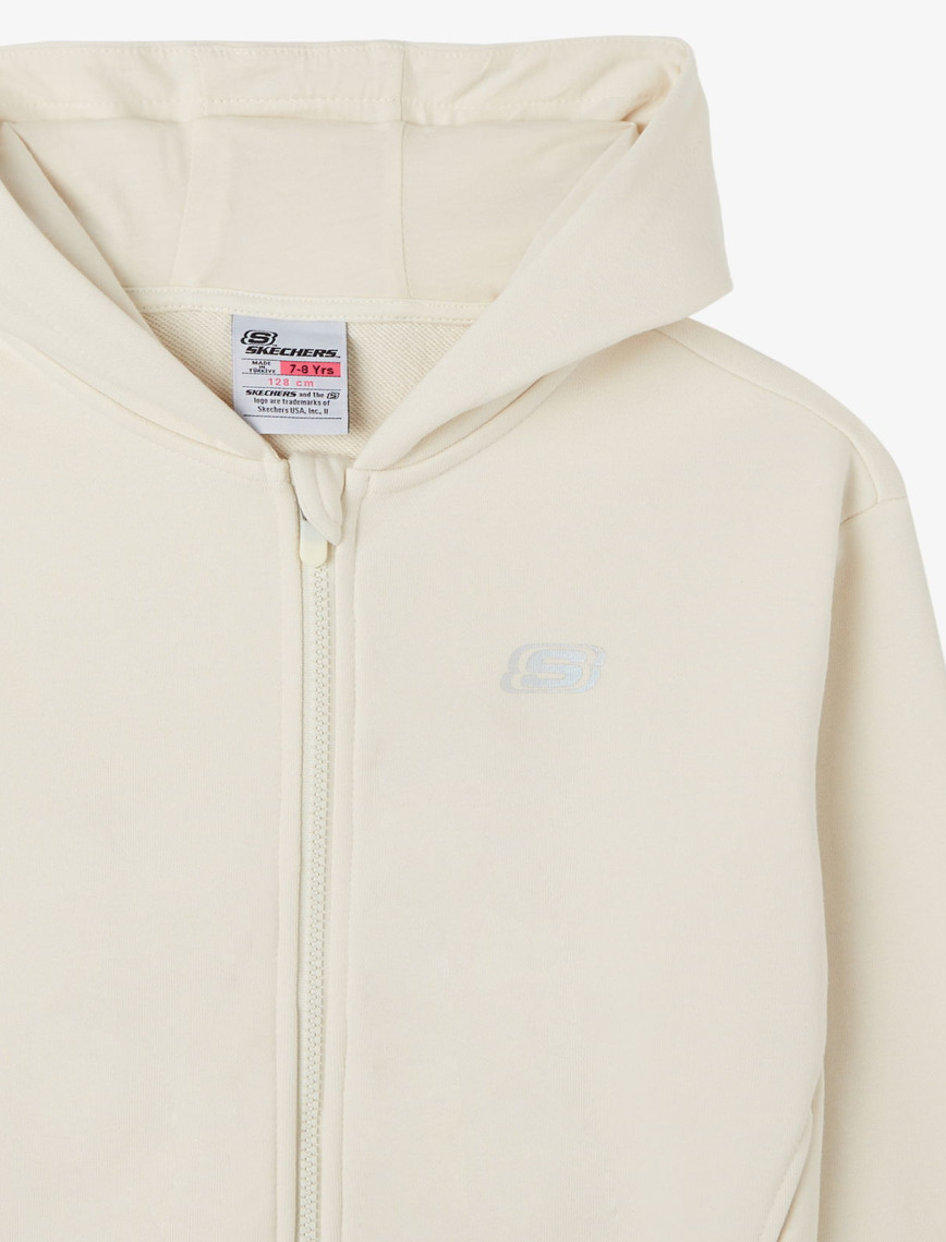 Skechers Essentials Full Zip Çocuk Beyaz Sweatshirt Skechers Essentials Full Zip Çocuk Beyaz Sweatshirt