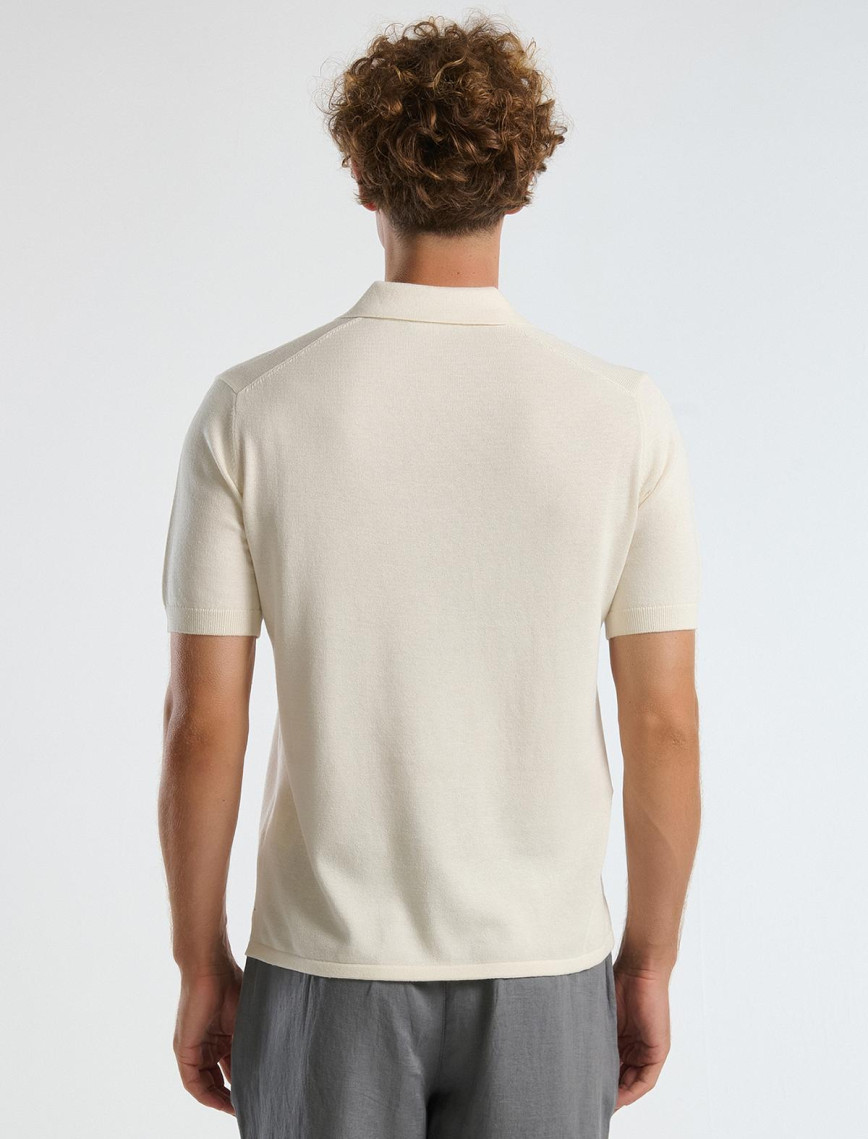 Erkek Krem Kenevir Karışımlı Regular Fit Triko Polo Yaka Kısa Kollu Kazak Erkek Krem Kenevir Karışımlı Regular Fit Triko Polo Yaka Kısa Kollu Kazak