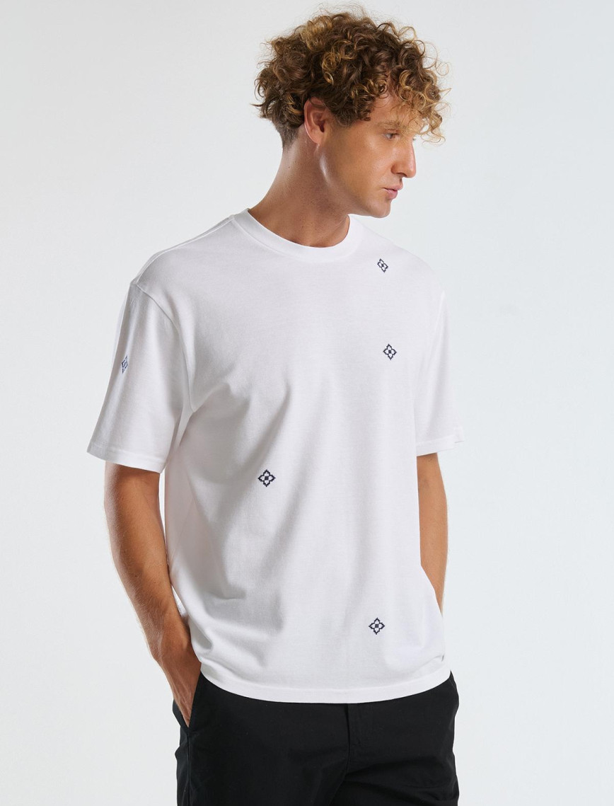 Erkek Lacivert %100 Koton Desenli Pike T-Shirt Erkek Lacivert %100 Koton Desenli Pike T-Shirt