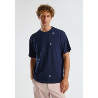 Erkek Lacivert %100 Koton Desenli Pike T-Shirt Erkek Lacivert %100 Koton Desenli Pike T-Shirt