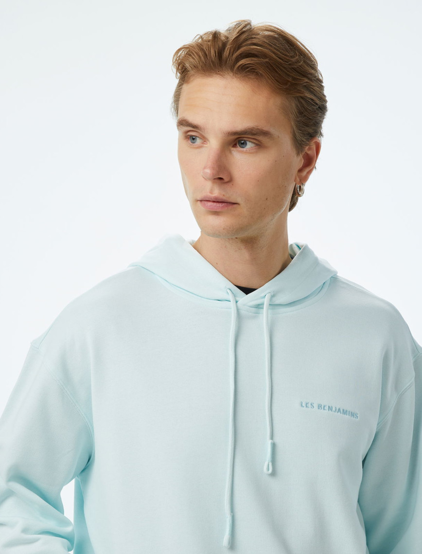 Les Benjamins Essentials Erkek Mavi Hoodie Les Benjamins Essentials Erkek Mavi Hoodie