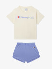 Champion Icon Çocuk Bej/Mor Şort Takım Champion Icon Çocuk Bej/Mor Şort Takım