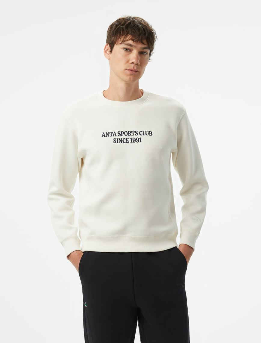 Anta Sports Club Erkek Beyaz Sweatshirt Anta Sports Club Erkek Beyaz Sweatshirt