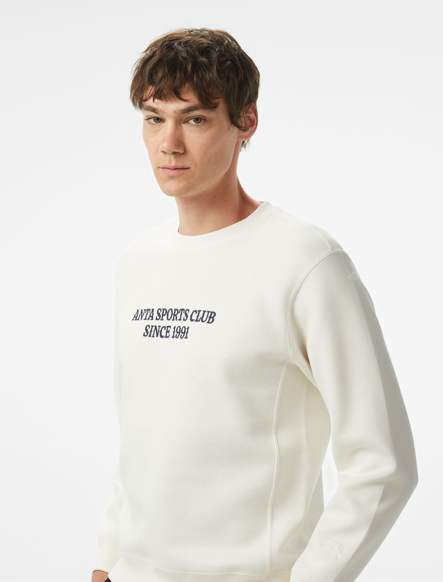Anta Sports Club Erkek Beyaz Sweatshirt Anta Sports Club Erkek Beyaz Sweatshirt