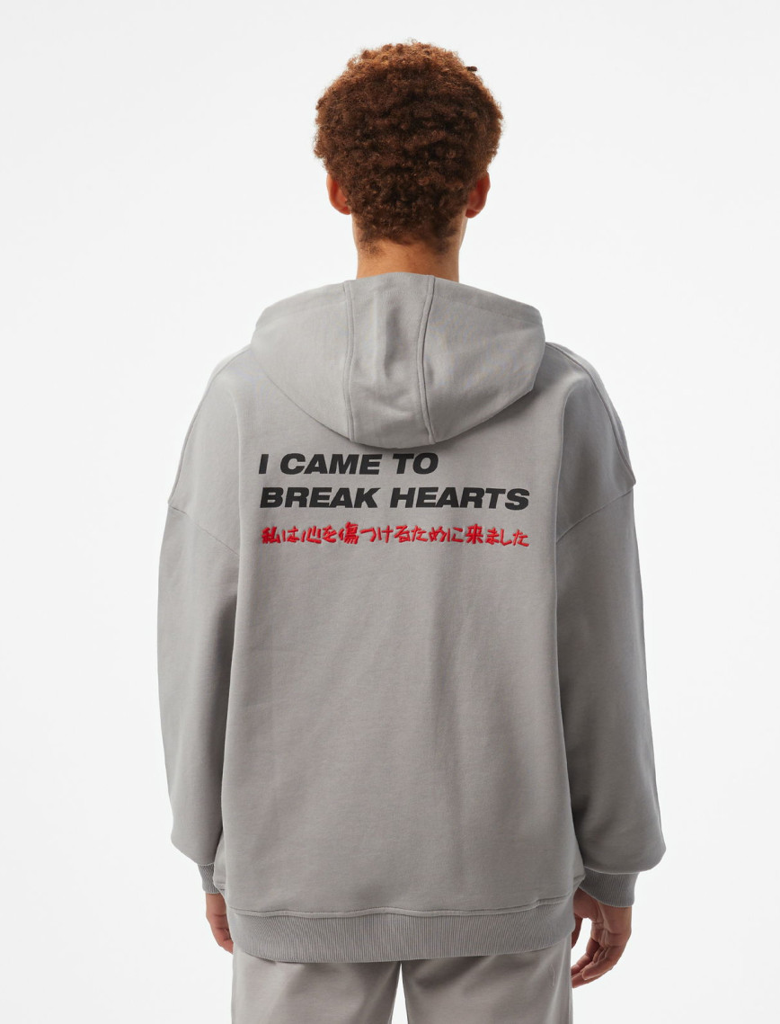 UNITED4 Motto Erkek Gri Hoodie UNITED4 Motto Erkek Gri Hoodie