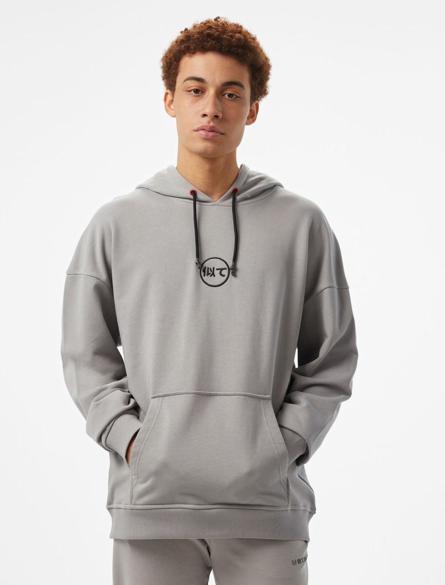 UNITED4 Motto Erkek Gri Hoodie UNITED4 Motto Erkek Gri Hoodie