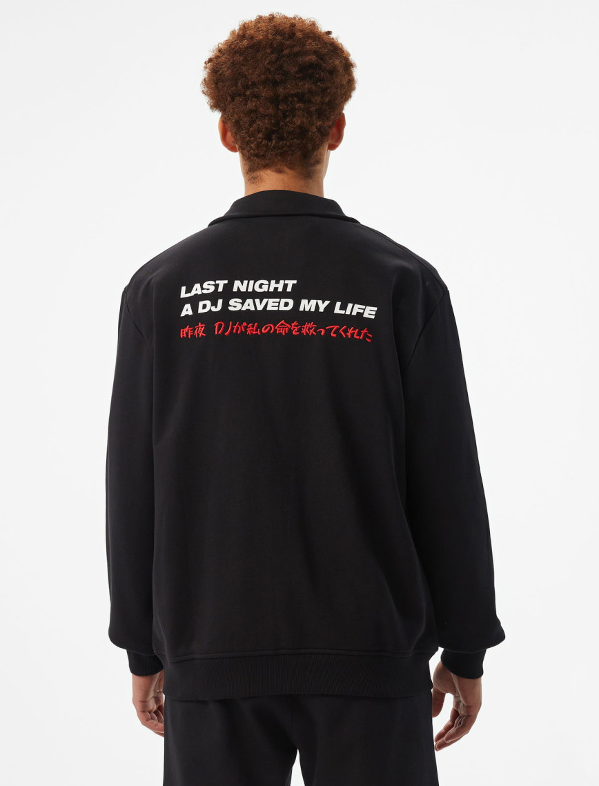 UNITED4 Motto Erkek Siyah Sweatshirt UNITED4 Motto Erkek Siyah Sweatshirt