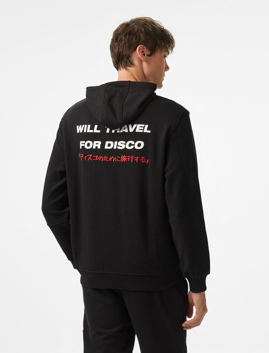 UNITED4 Motto Erkek Siyah Hoodie UNITED4 Motto Erkek Siyah Hoodie