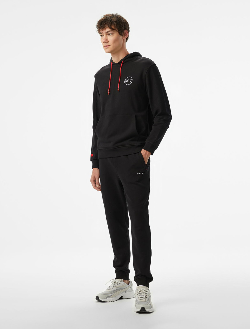 UNITED4 Motto Erkek Siyah Hoodie UNITED4 Motto Erkek Siyah Hoodie