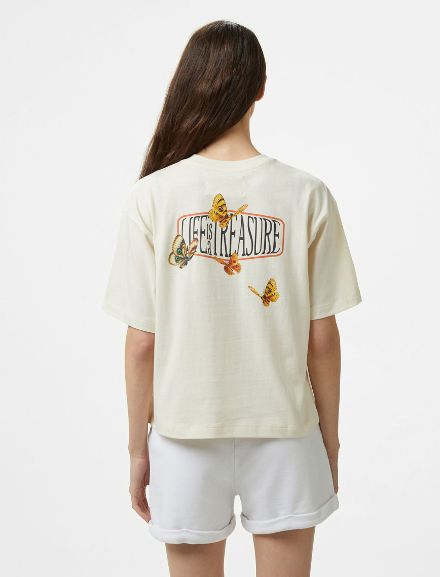 Champion Eco Future Cuffed Kadın Beyaz T-Shirt