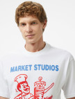 Market x HOSS Doner Erkek Beyaz T-Shirt Market x HOSS Doner Erkek Beyaz T-Shirt