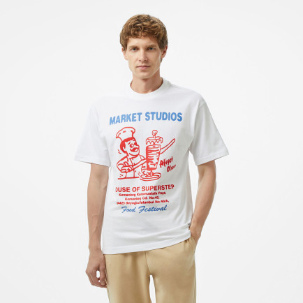 Market x HOSS Doner Erkek Beyaz T-Shirt Market x HOSS Doner Erkek Beyaz T-Shirt