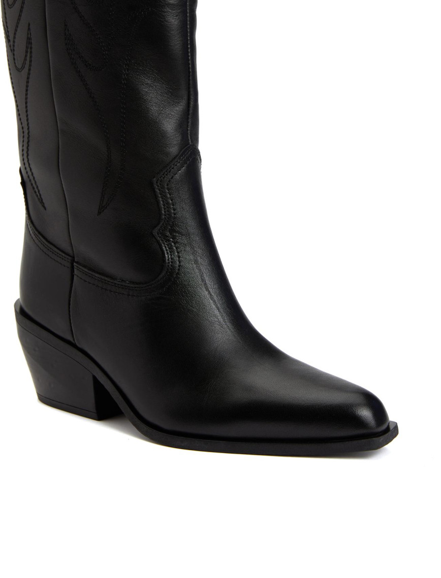 Divarese Kadın Siyah Deri Kovboy Western Çizme Divarese Kadın Siyah Deri Kovboy Western Çizme