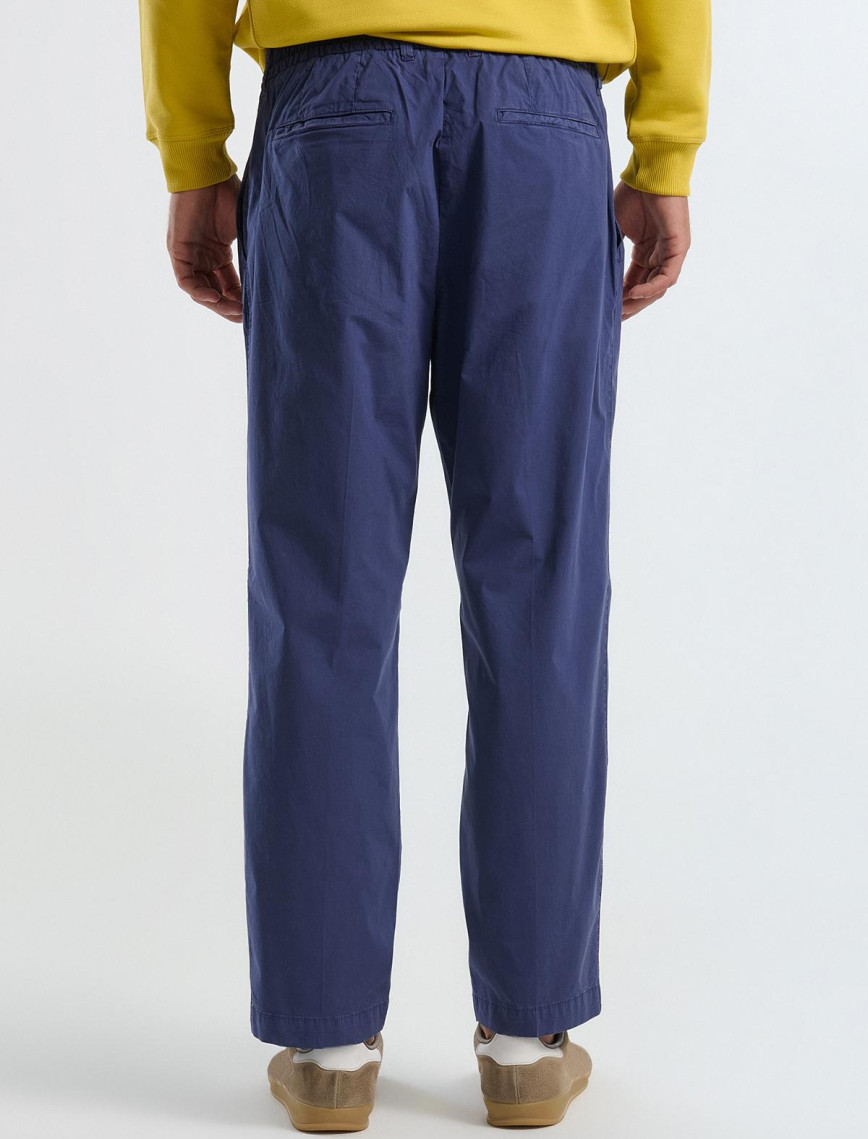Erkek İndigo Paraşüt Kumaş Esnek Chino Pantolon